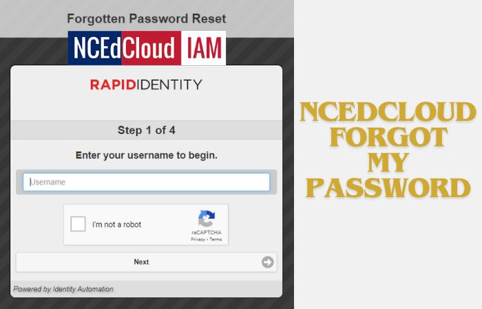 NCEdCloud Forgot My Password